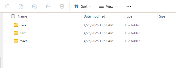 Screenshot showing access to application code directories